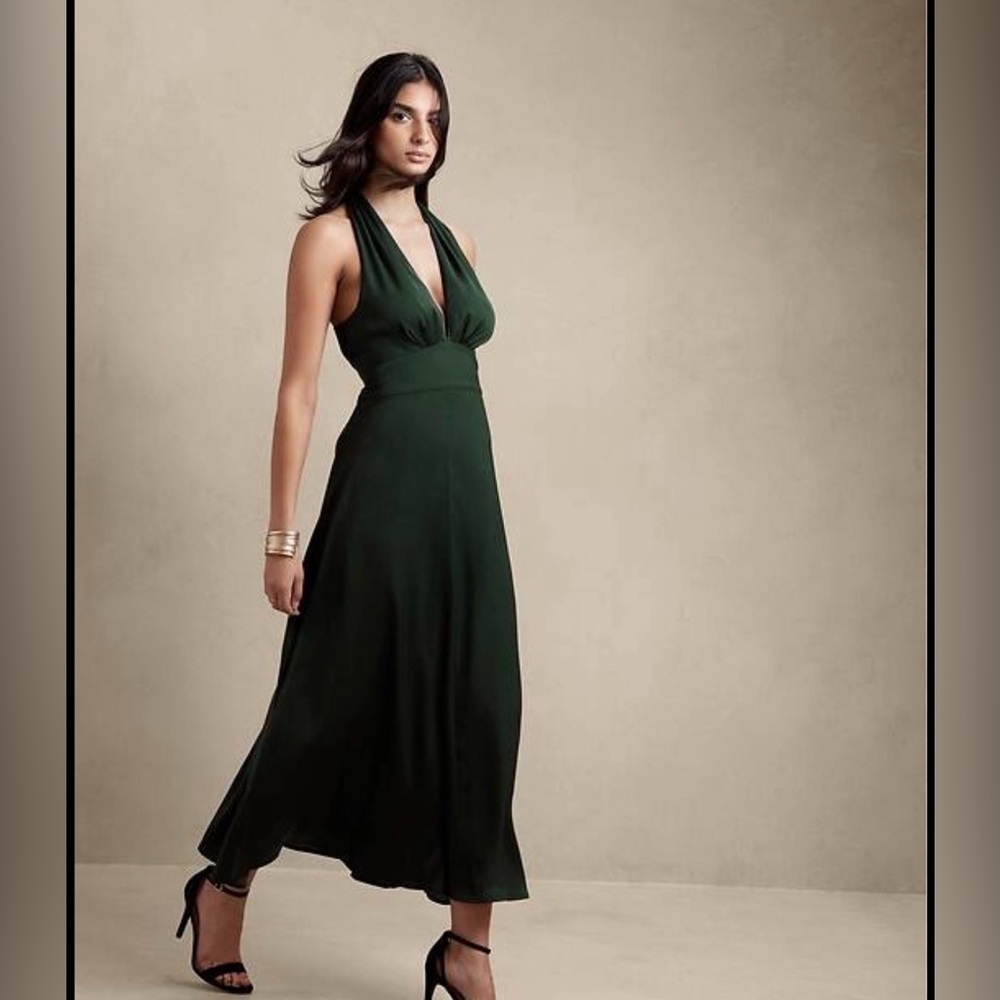 Burgundy/Wine Banana Republic Halter Maxi Formal Dress